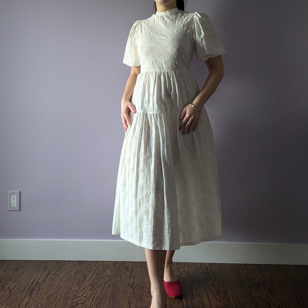 White Midi Zara Dress, Size M